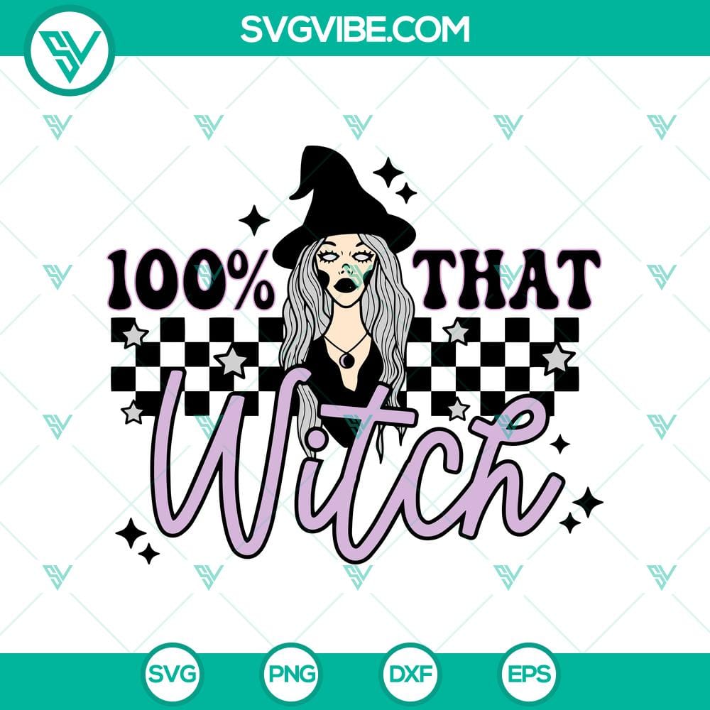 100-that-witch-svg-witch-race-svg-halloween-svg.jpg Spooky "100% That Witch" SVG with witch race theme for Halloween, perfect for digital crafting projects.