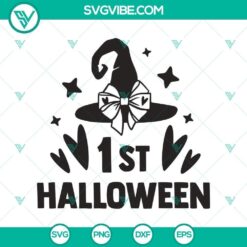 Spooky Halloween SVG featuring "1st Halloween", "Boo", and "Witch" motifs. Perfect for crafting.