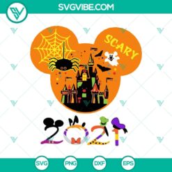 2021 Disney Not So Scary Halloween SVG featuring spooky Disney characters in a horror-themed design. Perfect for Halloween crafting.