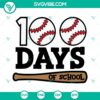 100 Days of School Baseball SVG File featuring a boy design for 100th day celebration projects and crafts.
