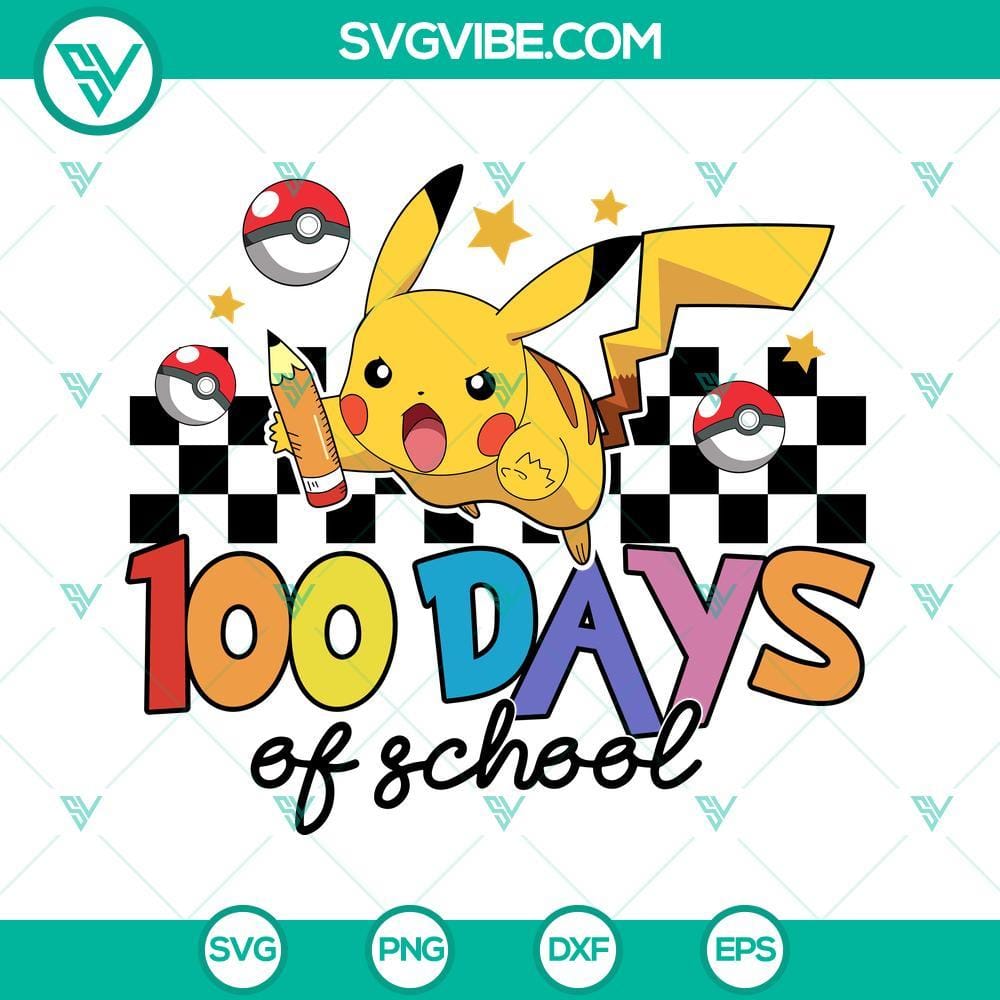 100-days-of-school-pikachu-svg-pokemon-100-days-svg-back-to-school-svg-png-dxf-eps-cricut-4-mockup.jpg Pikachu 100 Days of School SVG file with Pokemon theme, ideal for back to school projects.