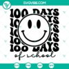 100 Days of School Smiley Face SVG download with a retro design, featuring a happy 100 numeral. Perfect for school-related projects.