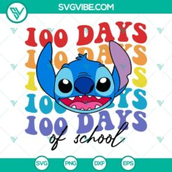 100 Days Of School Stitch SVG Download Bundle, Back To School SVG Image, Disney 4