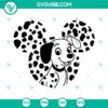 Disney 101 Dalmatians SVG files with mouse ears design in PNG, DXF, and EPS formats, ideal for craft projects and Disney fans.