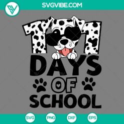 101 Days of School Dalmatians Dogs SVG Files - Fun cartoon dalmatians celebrating 101 days of school in SVG, PNG, EPS, and DXF formats.