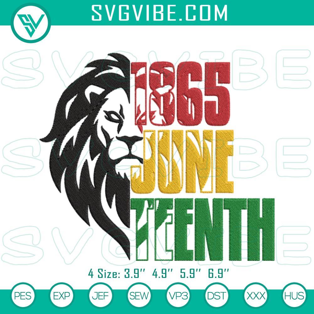 1865 Juneteenth Lion Embroidery Designs, African American Embroidery Files Juneteenth lion embroidery designs celebrating African American culture and heritage, 1865 themed pattern file for digital use.
