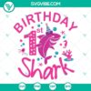 1st Birthday Shark SVG file with "My 1st Birthday" and "My First Birthday" text, perfect for birthday decorations and crafts.