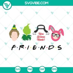 2022 Christmas Friends SVG image with PNG, DXF, and EPS cut files for Cricut, featuring festive holiday designs. Great for DIY crafts.