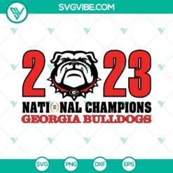 2023 Georgia Bulldogs National Champions SVG file with team logo and championship text, perfect for fans.