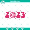 2023 New Year Disco Ball SVG design with Happy New Year 2023 theme, perfect for New Year celebrations.