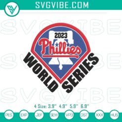 2023 Phillies World Series Champions Embroidery File, Baseball Embroidery Design