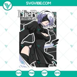 2B character from NieR Automata in SVG, PNG, DXF, EPS formats for digital download. Perfect for gaming and anime fans.