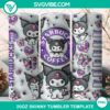 Kuromi themed Starbucks 20oz tumbler wrap PNG file, featuring 3D design. Ideal for coffee lovers and Kuromi fans.