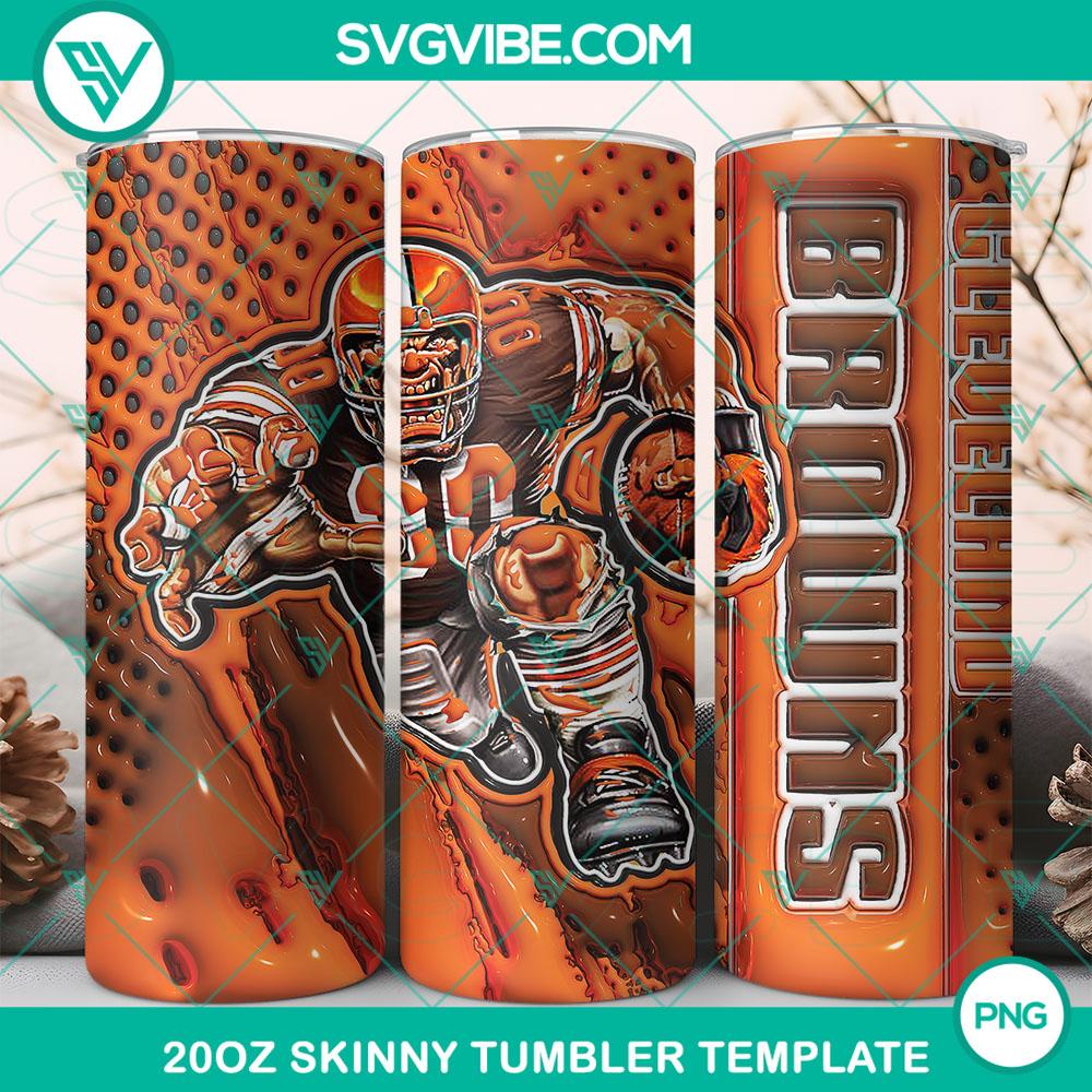 3D Mascot Cleveland Browns Football 20oz Tumbler Wrap PNG File Cleveland Browns football mascot 3D tumbler wrap design in PNG file format, 20oz size. Perfect for sports fans.