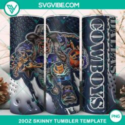 3D Dallas Cowboys football mascot tumbler wrap design in 20oz size, PNG file. Perfect for sports fans.