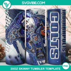 3D Mascot Indianapolis Colts Football 20oz Tumbler Wrap PNG File
