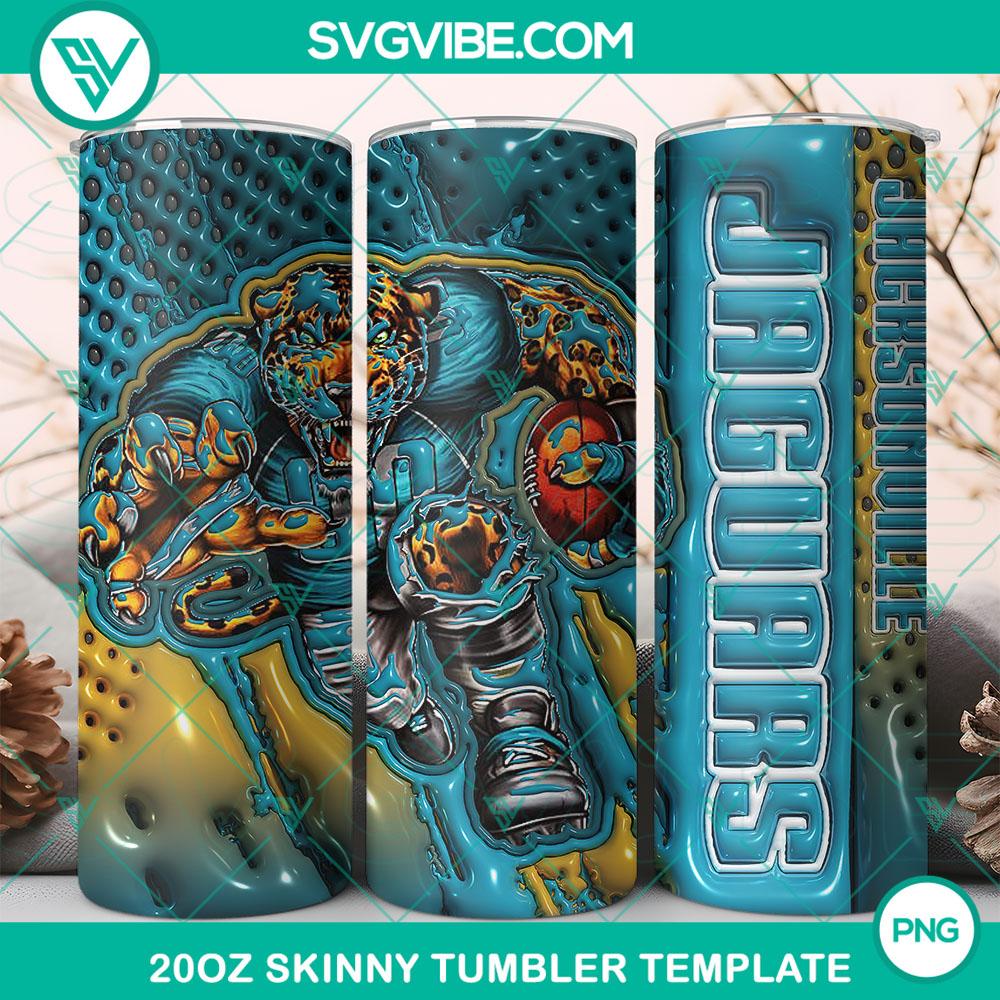 3D Mascot Jacksonville Jaguars Football 20oz Tumbler Wrap PNG File Jacksonville Jaguars 3D mascot football-themed 20oz tumbler wrap PNG file perfect for NFL fans.