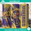 Vibrant 3D mascot Minnesota Vikings football design on a 20oz tumbler wrap, available as PNG file. Perfect for NFL sports fans.