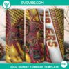 San Francisco 49ers 3D mascot design on 20oz tumbler wrap PNG file. Shows team spirit and football theme. Great for sports fans!