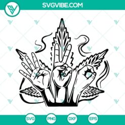 420 hand signs SVG images with marijuana leaf design, perfect for Happy 420 celebration. Download cannabis leaf SVG files for your projects.
