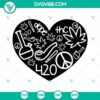 420 heart SVG with cannabis design for download, cute weed love illustration, perfect for marijuana enthusiasts.