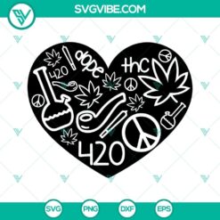420 Heart SVG Image, Cannabis SVG Download, Weed Love SVG Image, Cute Marijuana SVG Download