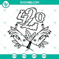 420 SVG of a hand smoking a joint, marijuana, weed, and cannabis design for digital use.