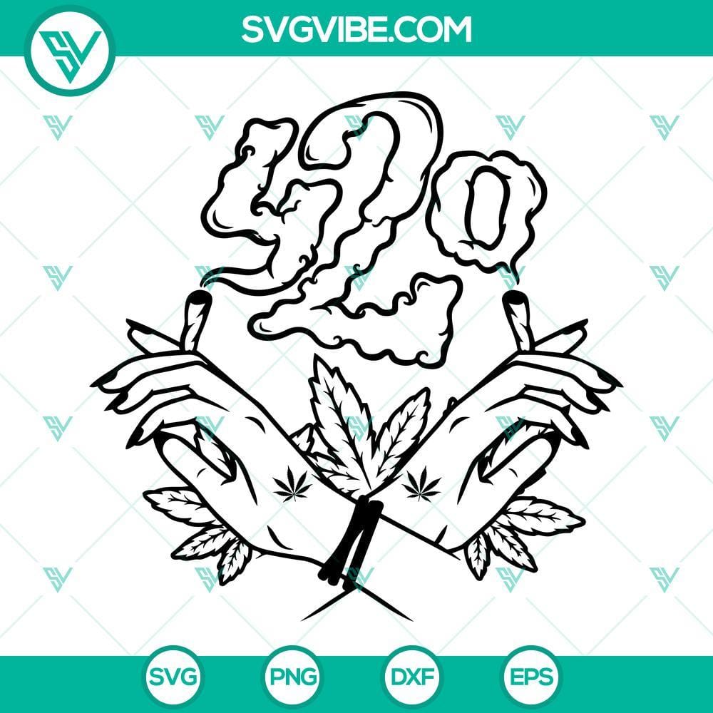 420 Svg, Hand Smoking Joint Weed Marijuana Cannabis Svg, Weed Svg 420 SVG of a hand smoking a joint, marijuana, weed, and cannabis design for digital use.