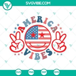 4th Of July America Vibes Smiley Face SVG Download, American Smiley Face