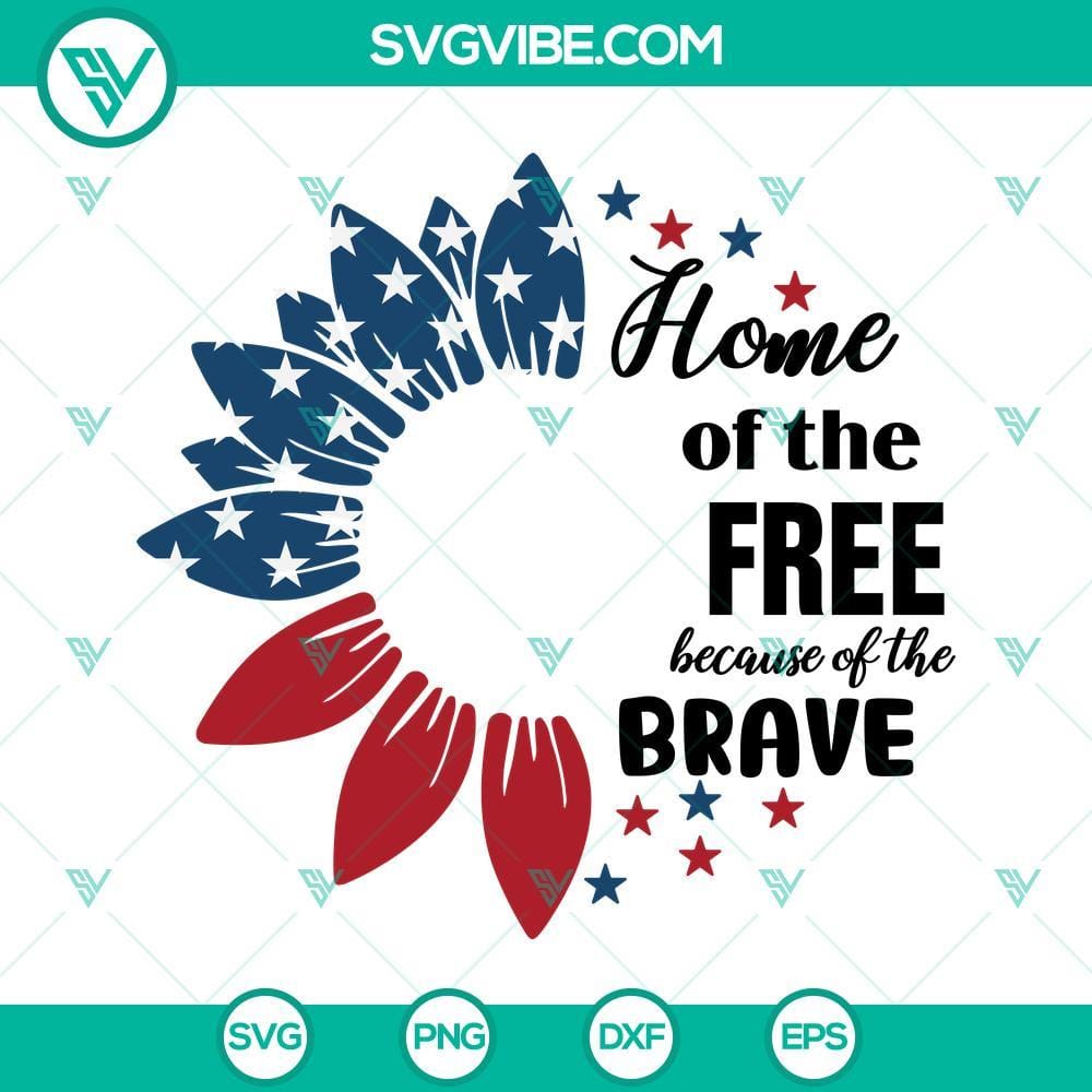4th-of-july-cold-cup-starbucks-svg-usa-flag-sunflower-home-of-the-free-because-of-the-brave-starbucks-full-wrap-svg-8-mockup.jpg 4th of July Starbucks SVG file with USA flag, sunflower home design for cold cup.