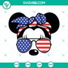 Disney Mouse wearing American flag sunglasses SVG perfect for 4th of July crafts and projects.