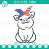 Patriotic pig machine embroidery designs for 4th of July celebration, digital file.