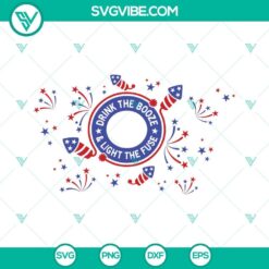 4th of July Starbucks SVG with fireworks USA cup design for drinks.