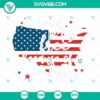 Patriotic 4th of July SVG design with "Land of the Free Because of the Brave" text on PNG file. Ideal for Independence Day crafts.