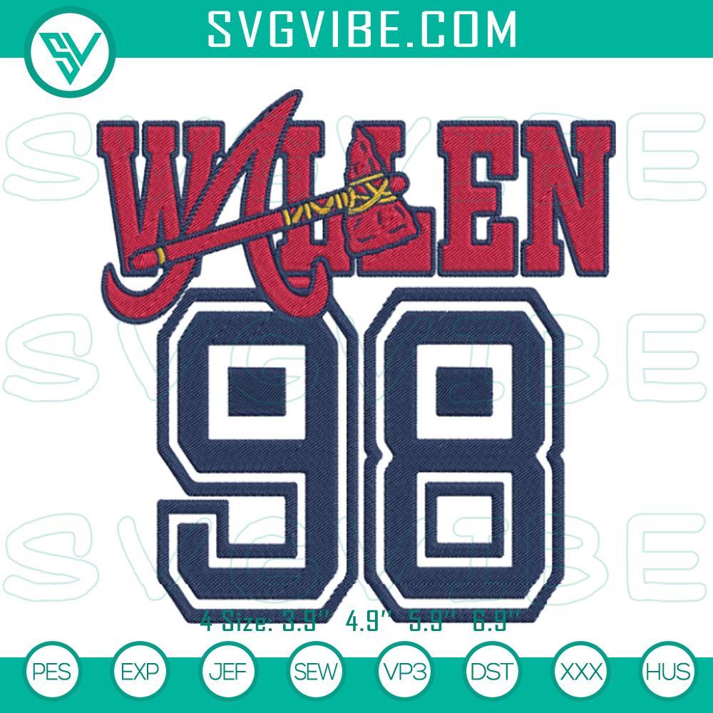 98 Braves Morgan Wallen Embroidery Designs Embroidery designs of 98 Braves & Morgan Wallen, perfect mix of baseball & country music motifs. Instant download.