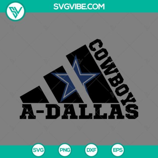 Dallas Cowboys SVG design by Adidas featuring cut files for crafting, football, DIY projects. Great for Cowboys fans.