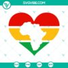 Africa map heart SVG with African American and Black History elements, perfect for crafts and digital projects.