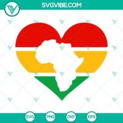 Africa Map Heart SVG Image, African American SVG File, Black History SVG File,