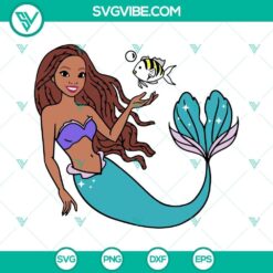 African American Little Mermaid SVG File, Little Mermaid 2023 SVG Files,
