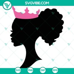 African American Queen Silhouette SVG featuring various Black Woman SVG designs in PNG, DXF, and EPS formats for download.