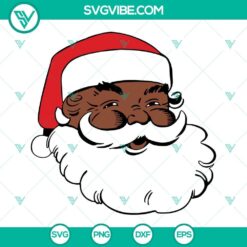 African American Santa Claus SVG images for Cricut and Silhouette, perfect for holiday crafting projects.