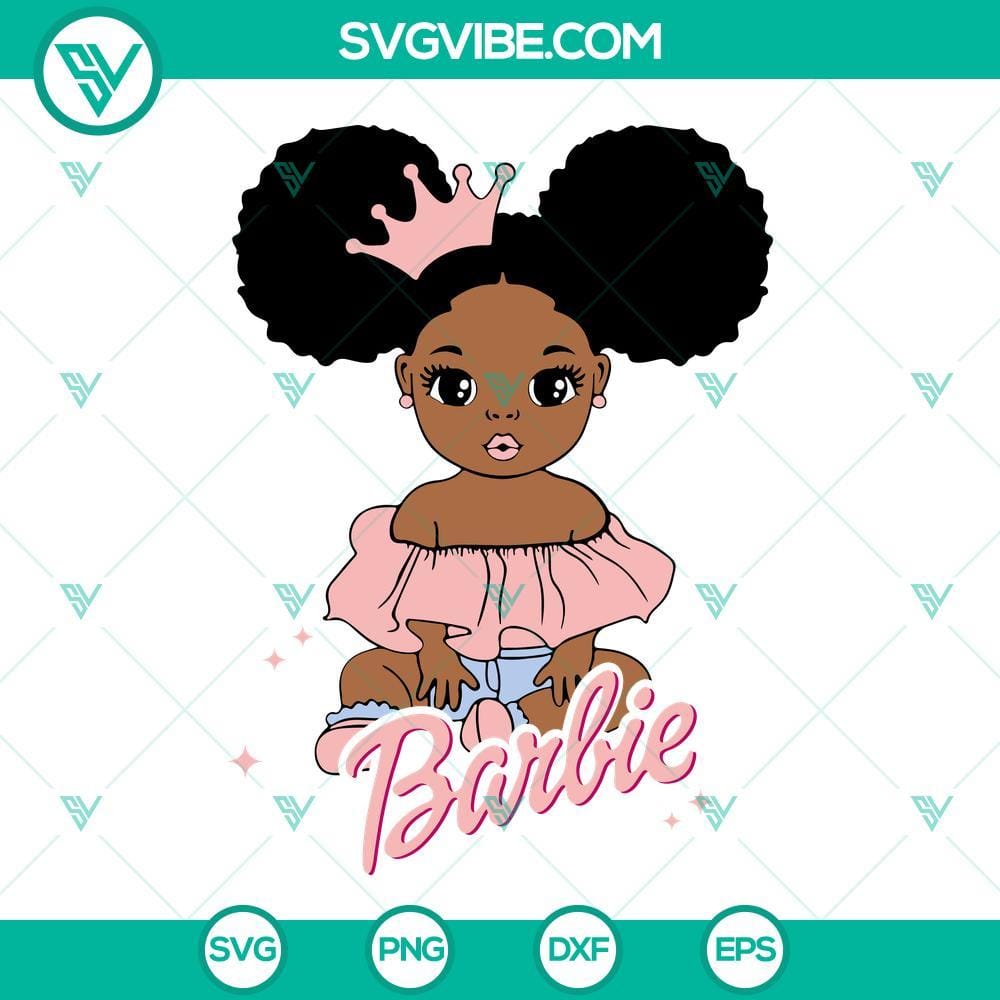 afro-baby-girl-barbie-svg-african-american-barbie-baby-girl-svg-png-dxf-eps-digital-download-4-mockup.jpg Afro baby girl Barbie SVG images, African American Barbie baby girl SVG files for crafting and design projects.