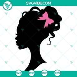 Afro Barbie silhouette design for Cricut, SVG, PNG, DXF, and EPS file formats. Ideal for crafts and projects.