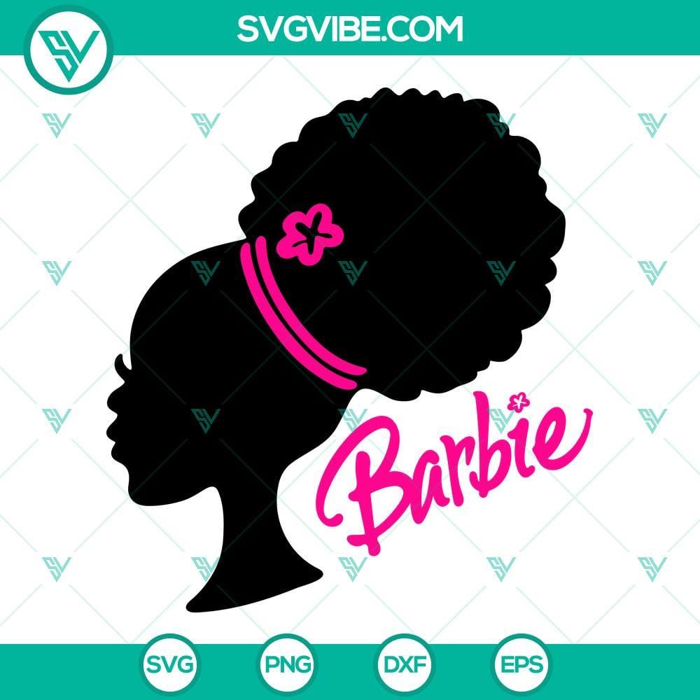 Afro Barbie SVG, American African Barbie SVG, Black Doll SVG PNG DXF EPS Cricut Afro Barbie SVG file with American African Barbie and Black Doll PNG images, perfect for crafts and projects.