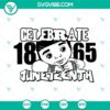 Juneteenth Afro Boy SVG celebrating freedom in 1865, cute design for download.