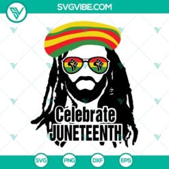 Juneteenth celebration Afro family SVG with Rasta Reggae flag hand design, perfect for digital projects.