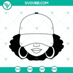Afro Girl Cap Low SVG File, Juneteenth Girl SVG File, African American SVG Images,