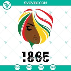 Afro Girl Juneteenth 1865 SVG Files with Juneteenth SVG Images - vibrant and cultural celebration design for Juneteenth.