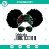 Juneteenth SVG files featuring Afro mom and daughter celebrating, Afro Momlife design for digital use.