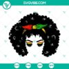 Juneteenth Afro Woman SVG with African bandana, curly hair girl design - perfect for digital downloads.